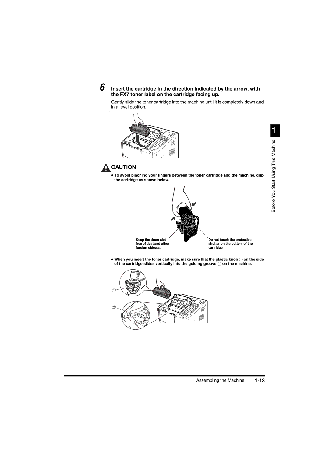 Canon FAX-L2000IP manual Before You Start Using This Machine Assembling the Machine 