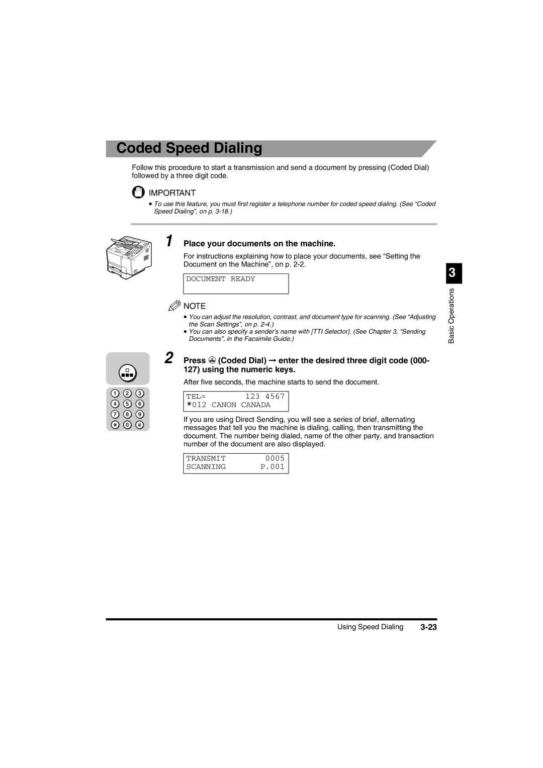 Canon FAX-L2000IP manual Canon Canada, After five seconds, the machine starts to send the document 