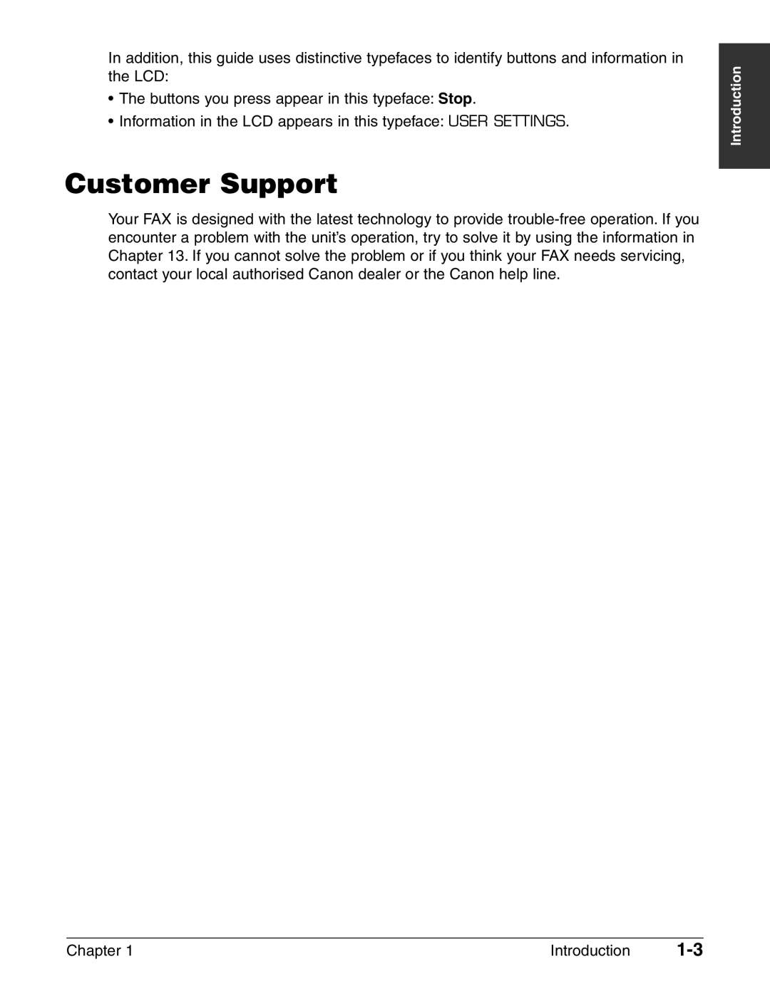 Canon FAX-L240, FAX-L290 manual Customer Support 