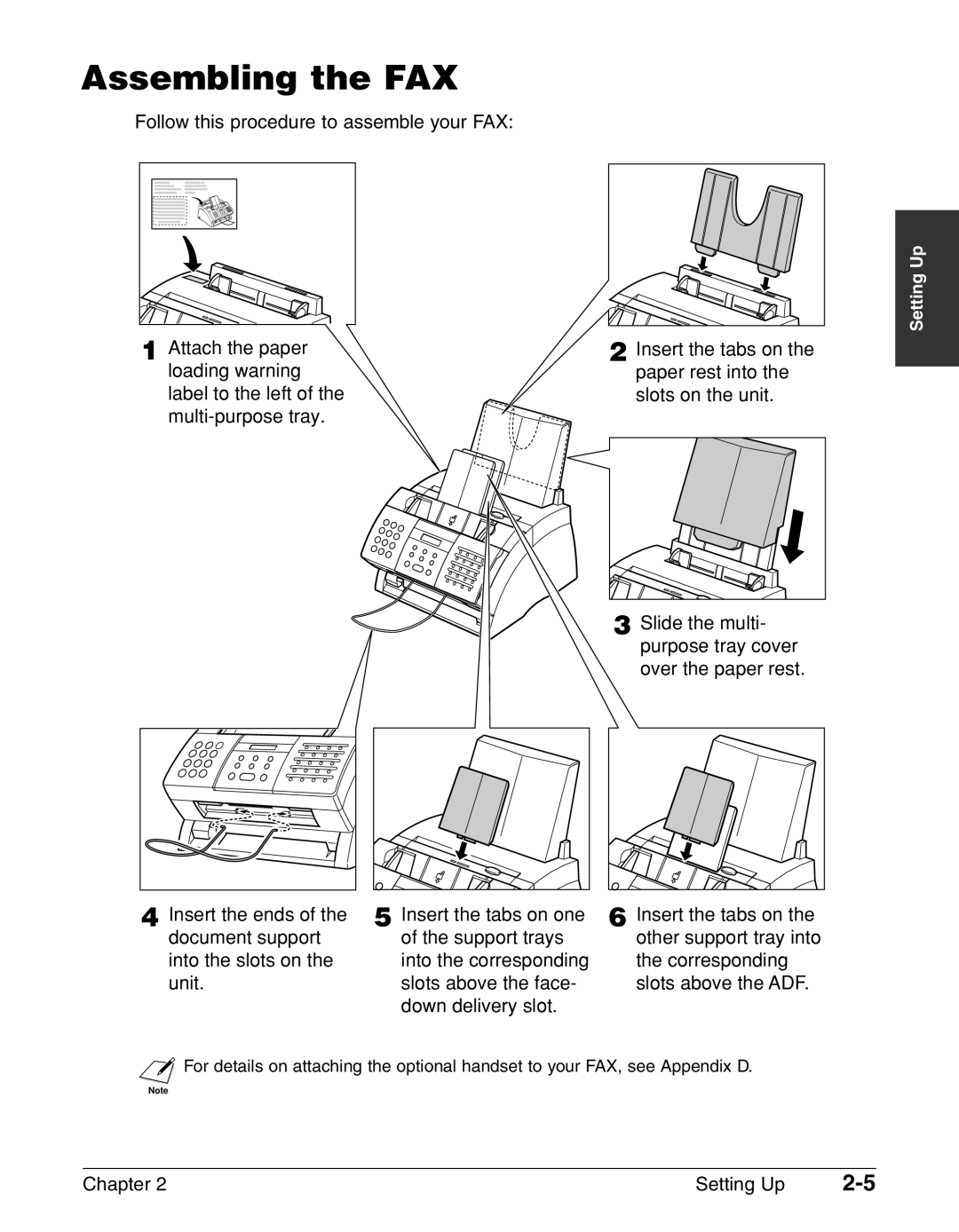 Canon FAX-L240, FAX-L290 manual Assembling the FAX 