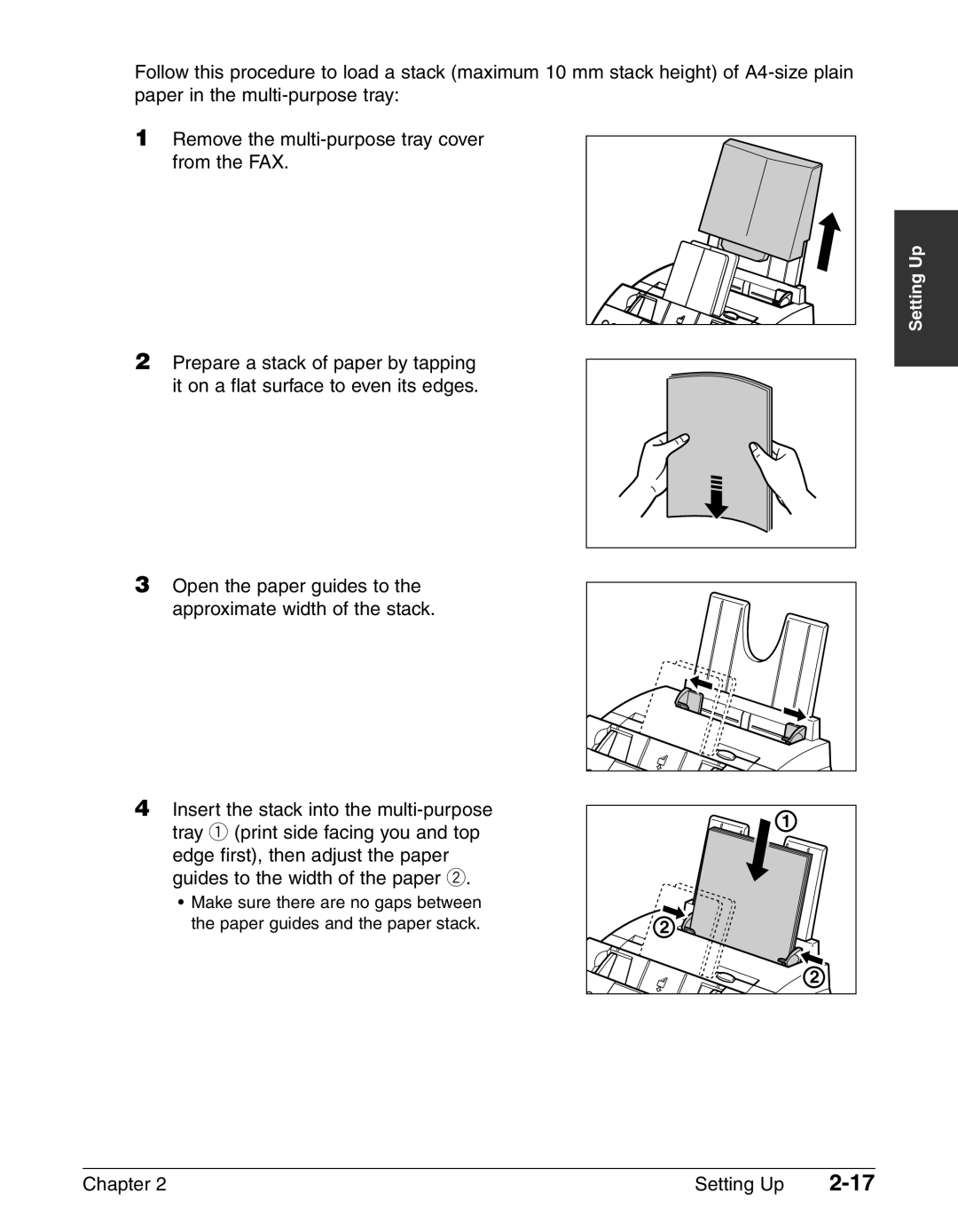 Canon FAX-L240, FAX-L290 manual Setting Up 