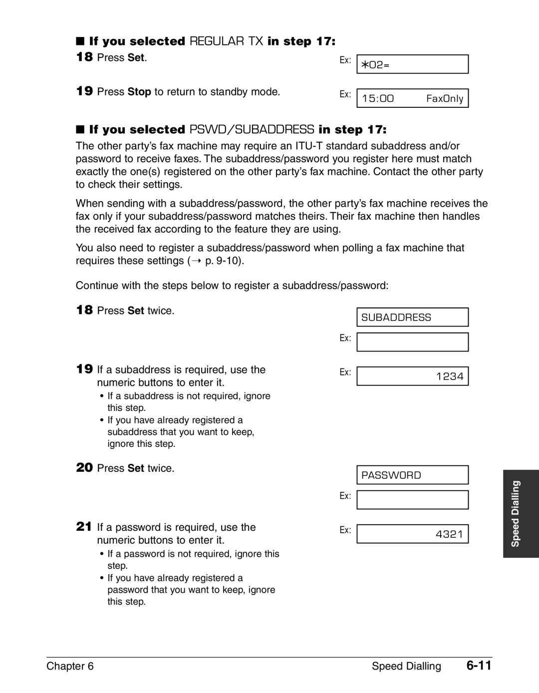 Canon FAX-L240, FAX-L290 manual If you selected Regular TX in step, If a password is required, use 