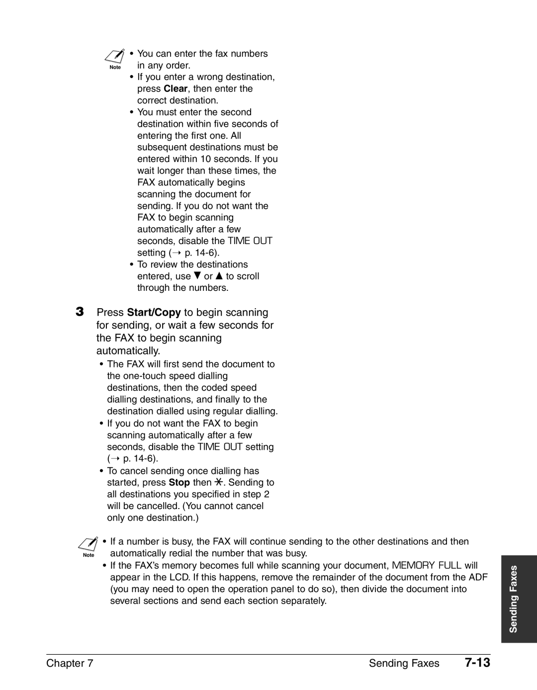 Canon FAX-L240, FAX-L290 manual Chapter Sending Faxes 