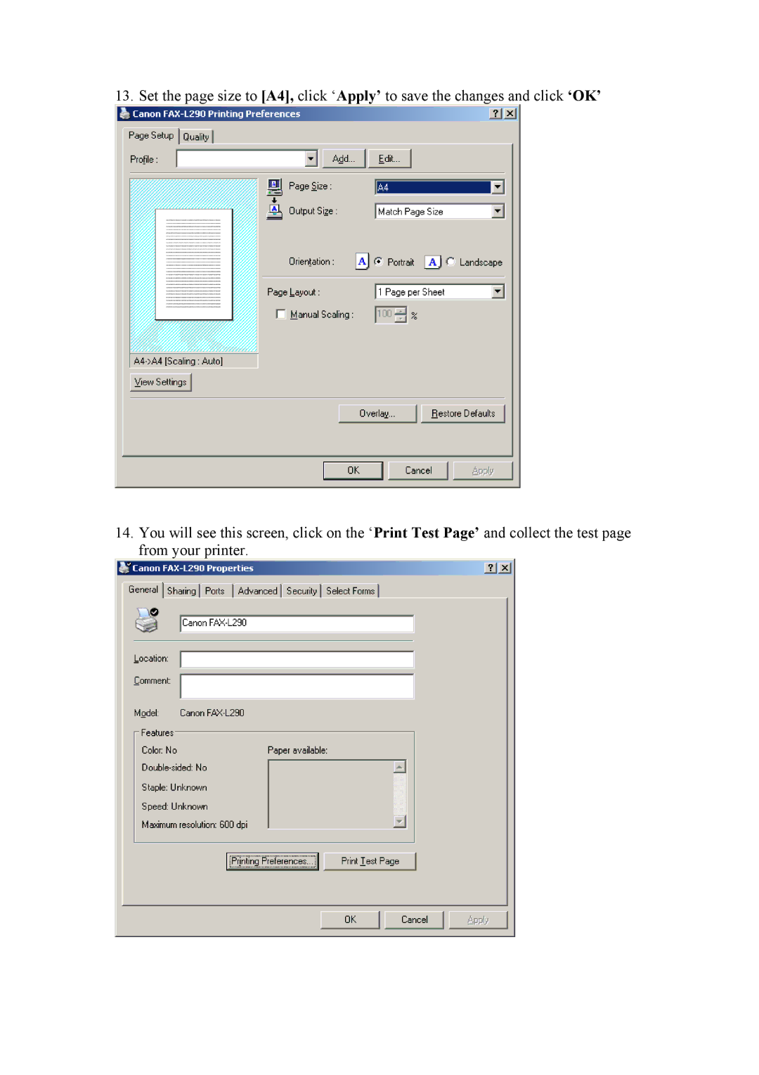 Canon FAX-L295/L290 manual 