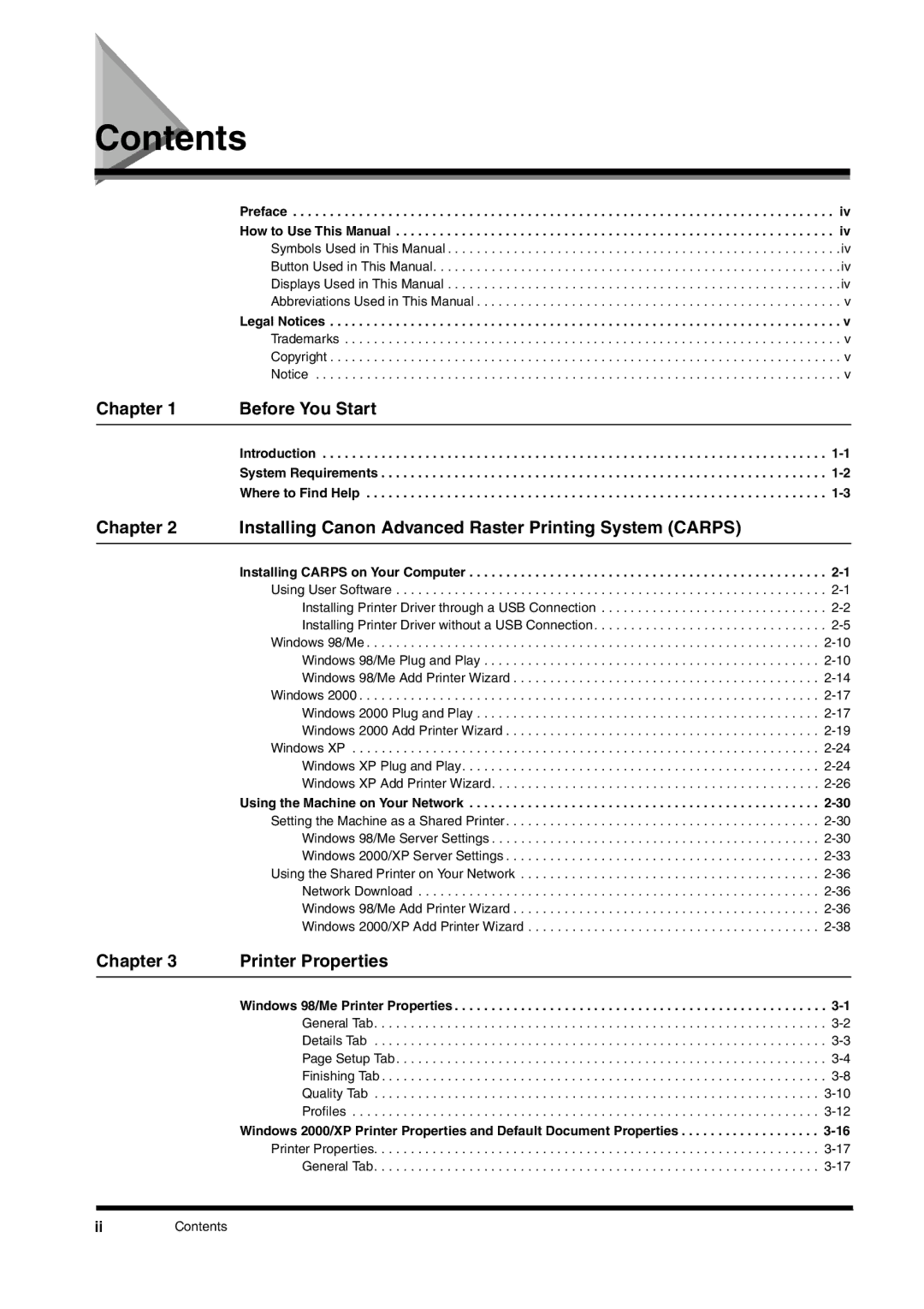 Canon FAX-L380 manual Contents 