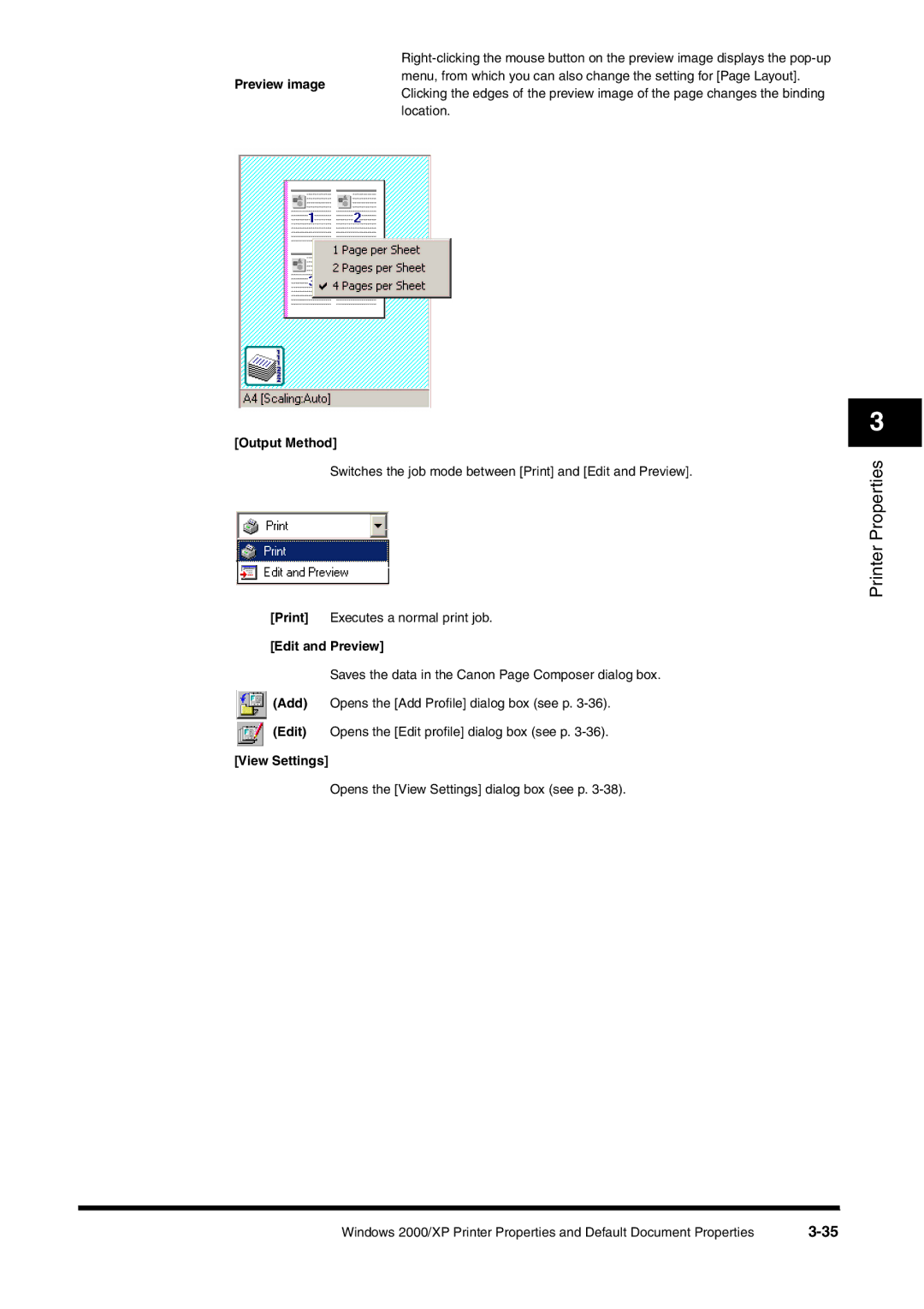 Canon FAX-L380 manual Preview image, Output Method 