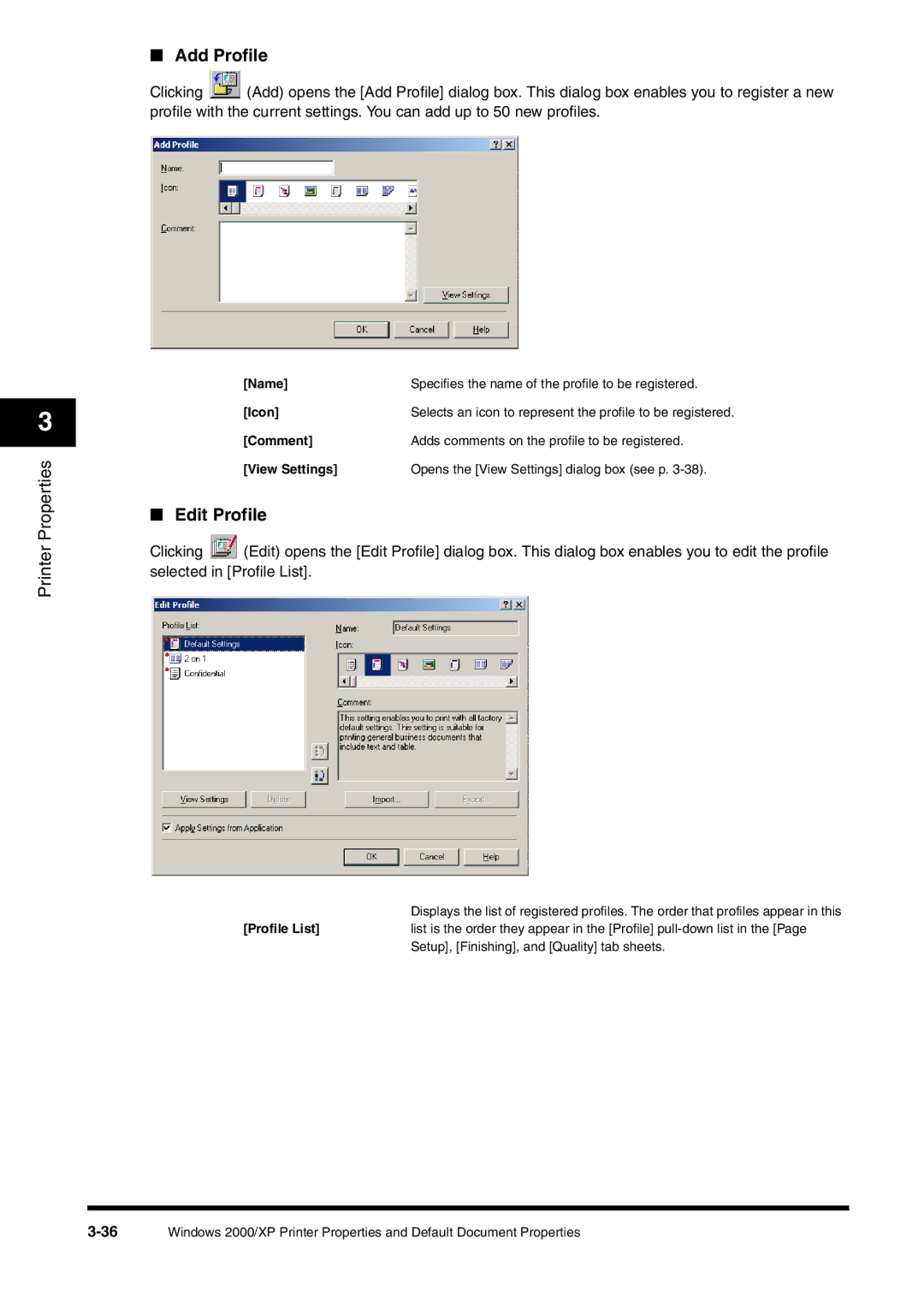 Canon FAX-L380 manual Add Profile 