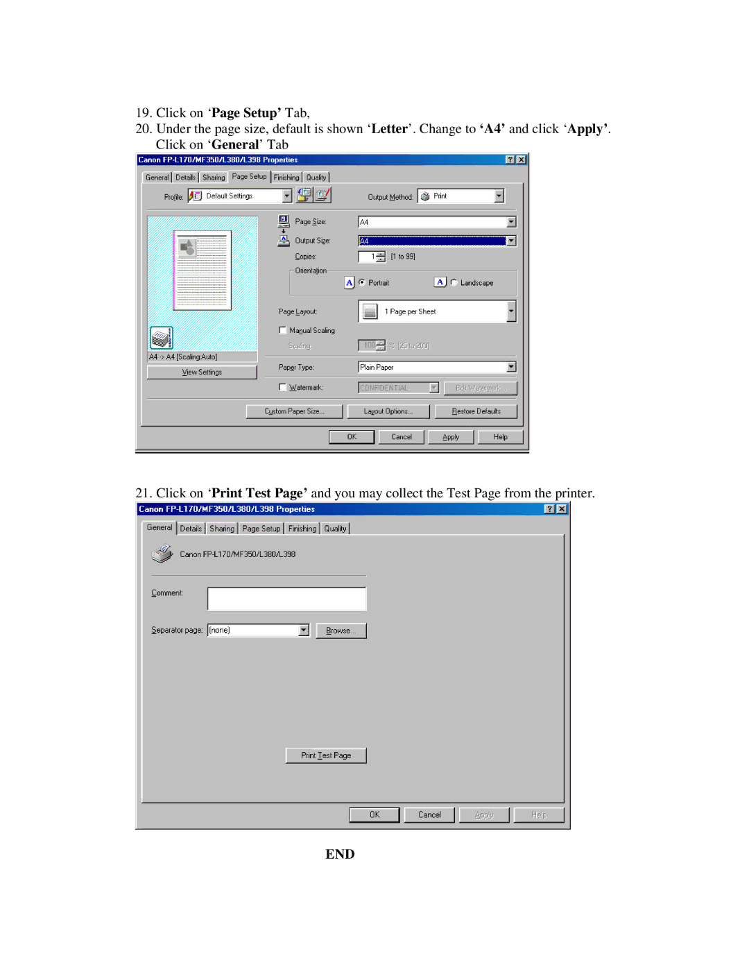 Canon FAX-L380 manual End 