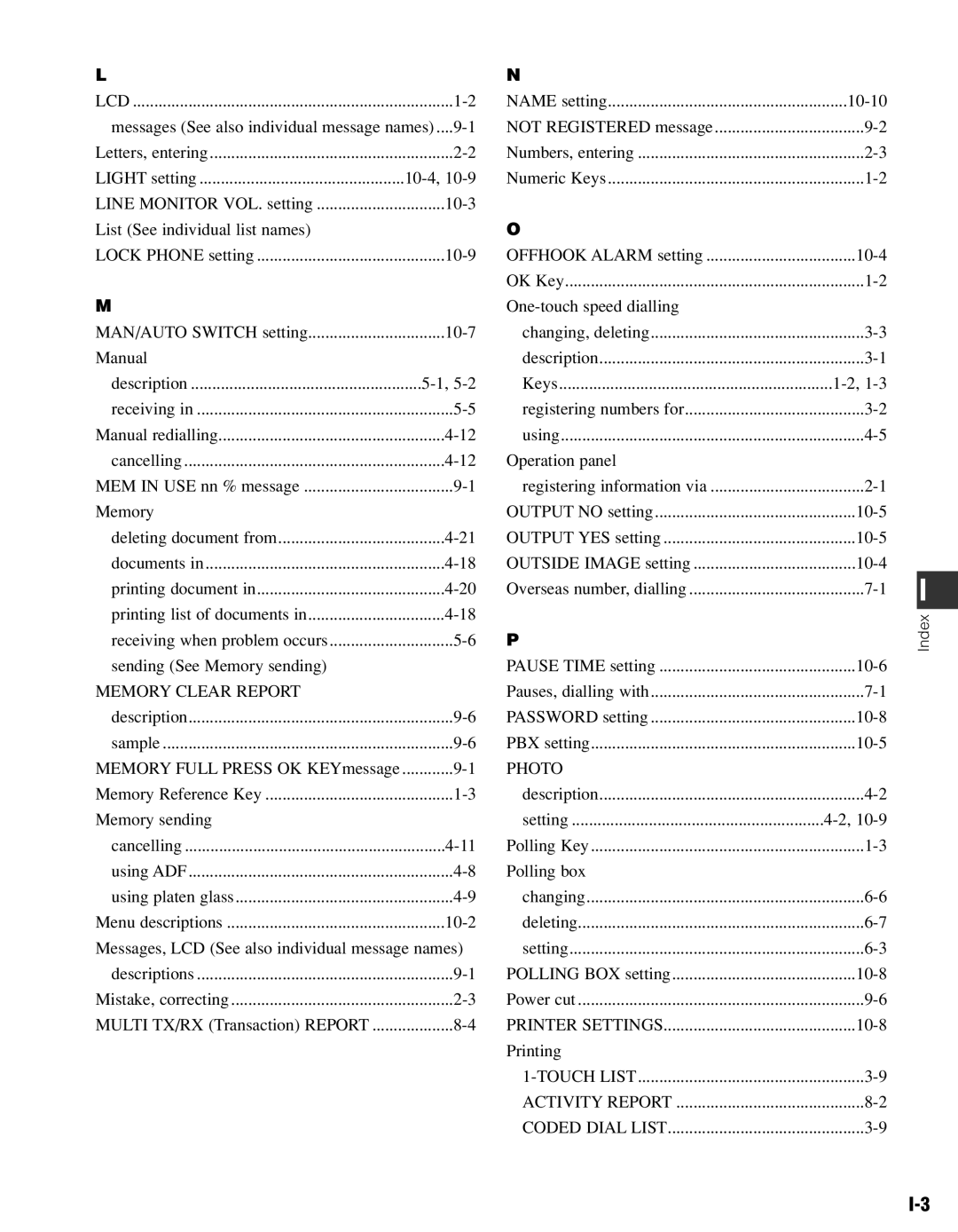 Canon FAX-L400 manual Memory Clear Report 