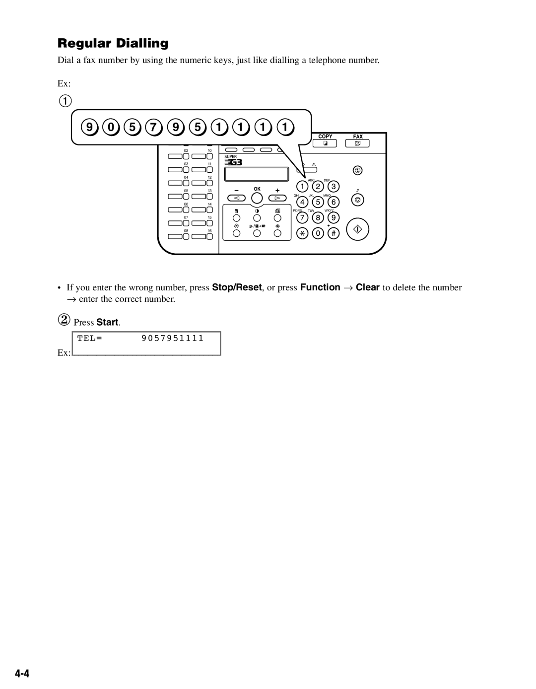 Canon FAX-L400 manual Regular Dialling 