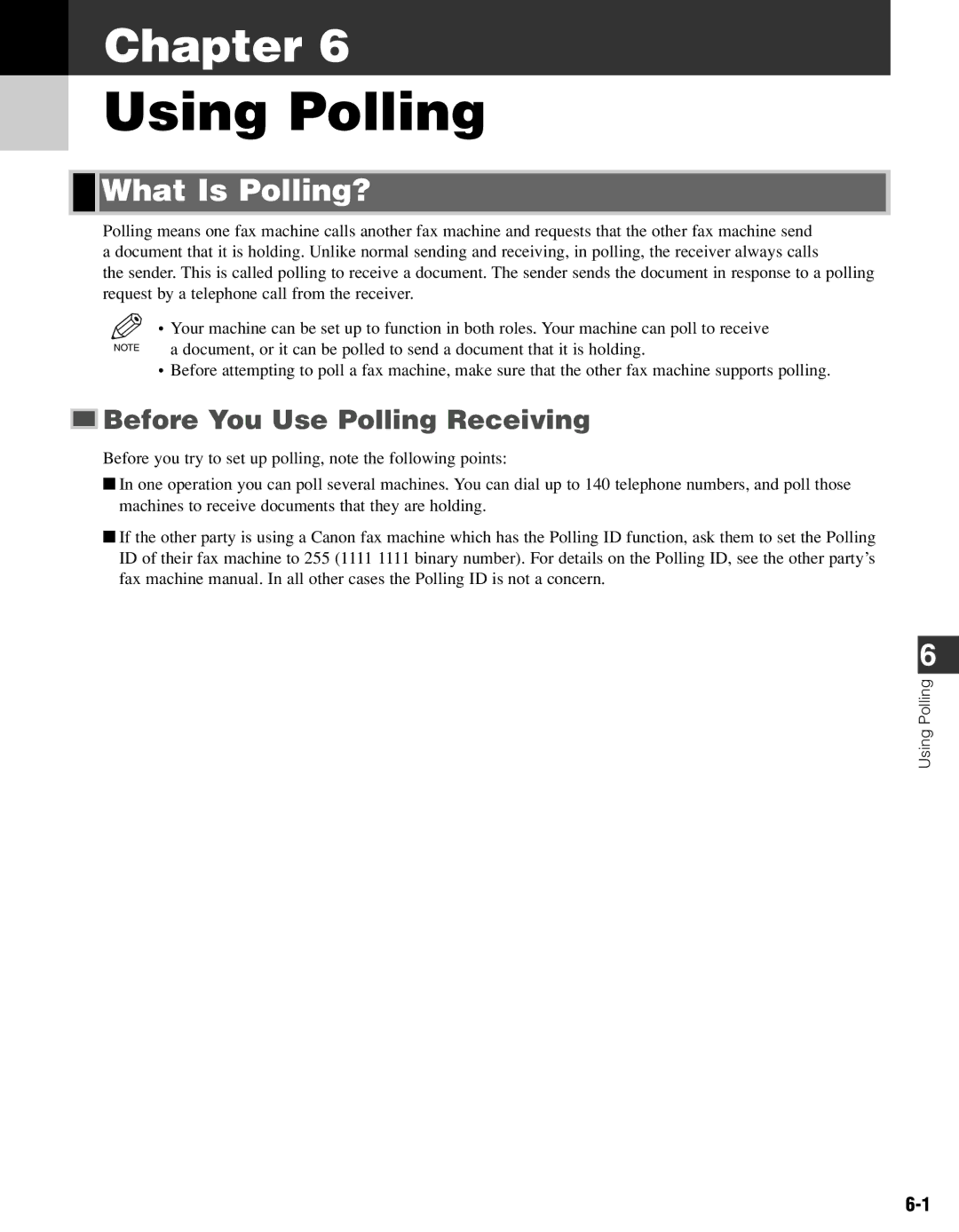 Canon FAX-L400 manual Using Polling, What Is Polling?, Before You Use Polling Receiving 