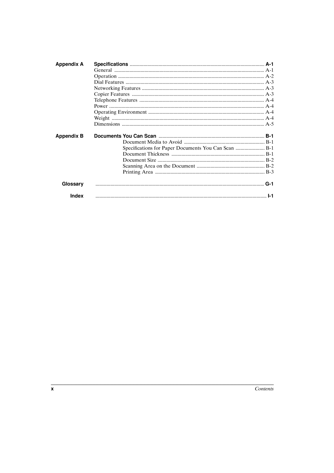 Canon FAX-L800 manual Glossary Index 