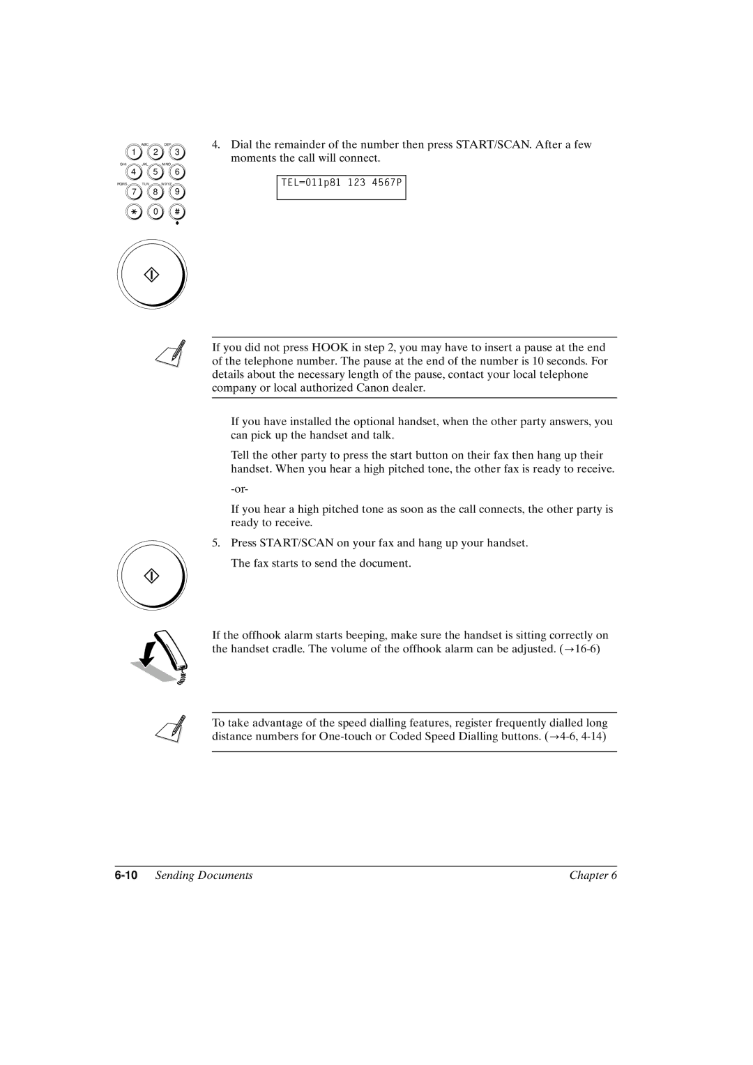 Canon FAX-L800 manual 10Sending Documents Chapter 