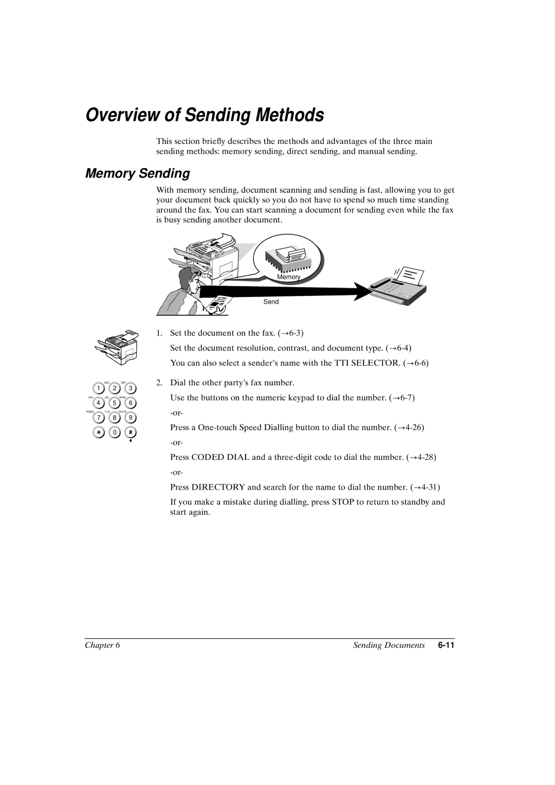 Canon FAX-L800 manual Overview of Sending Methods, Memory Sending 