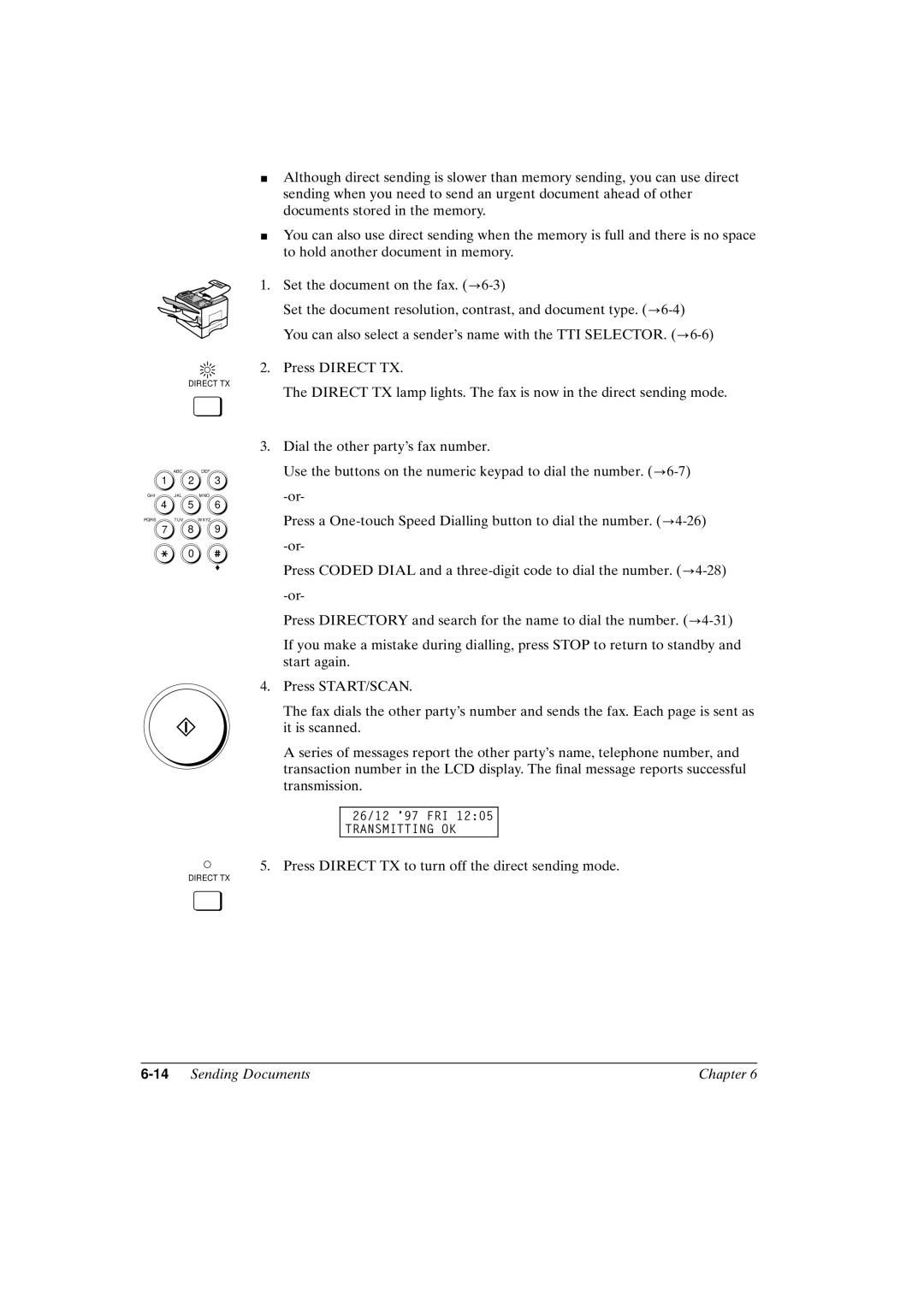 Canon FAX-L800 manual 14Sending Documents Chapter 