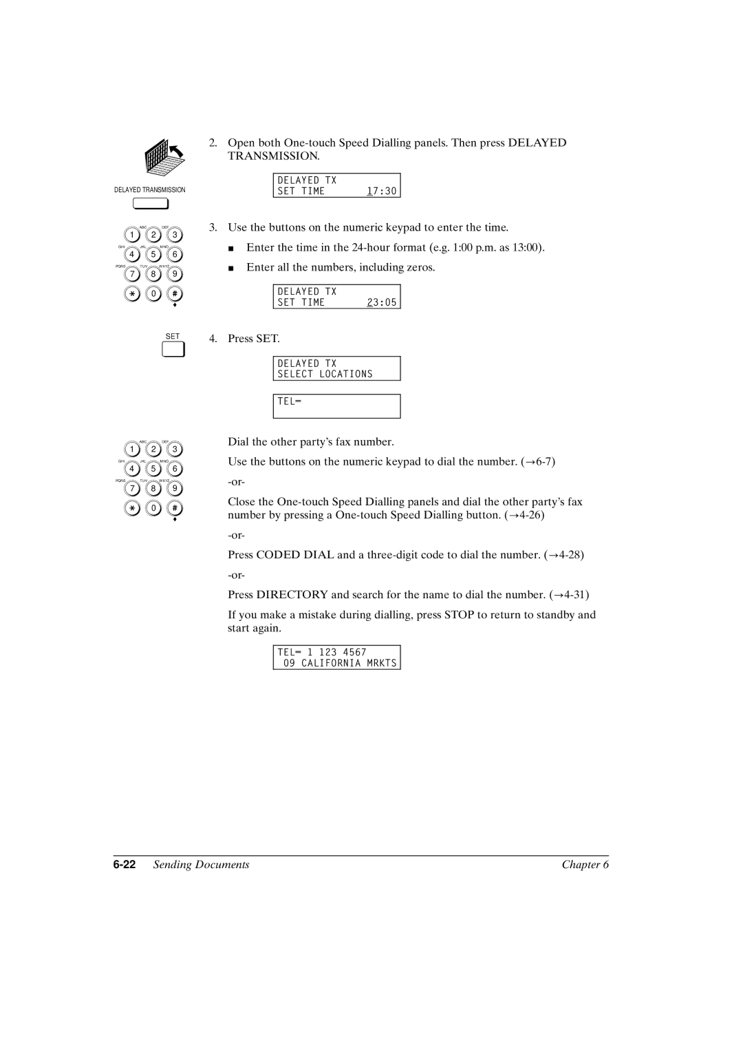 Canon FAX-L800 manual 22Sending Documents Chapter 