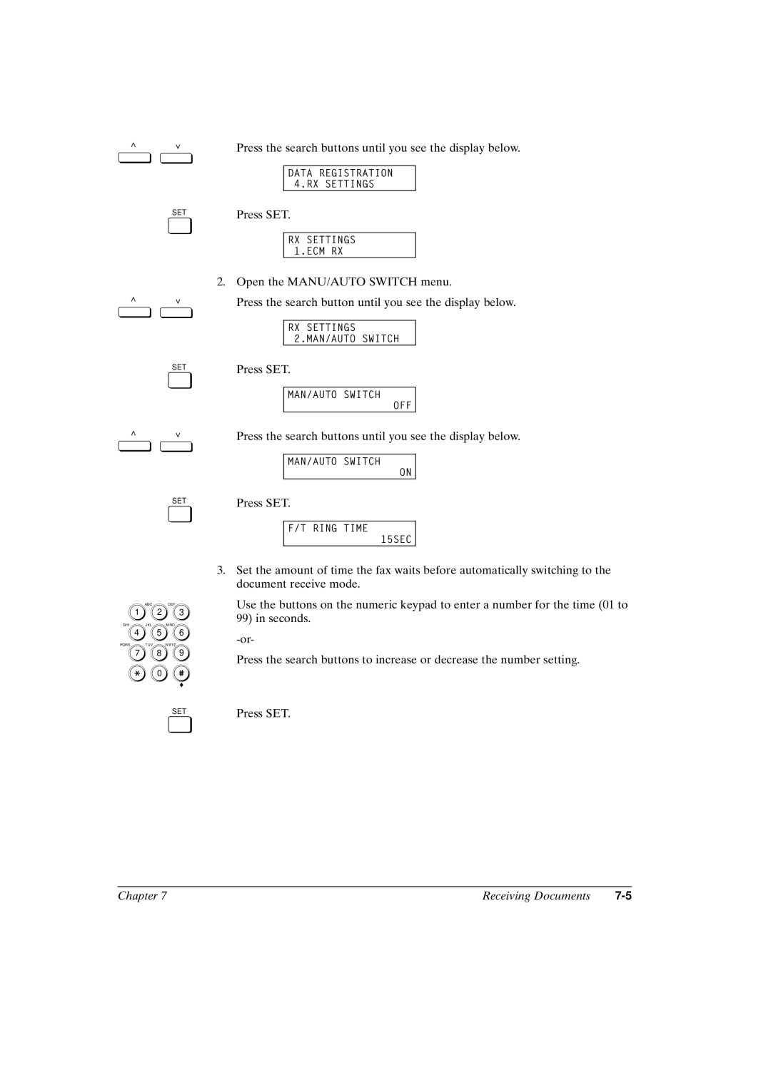 Canon FAX-L800 manual RX Settings ECM RX 