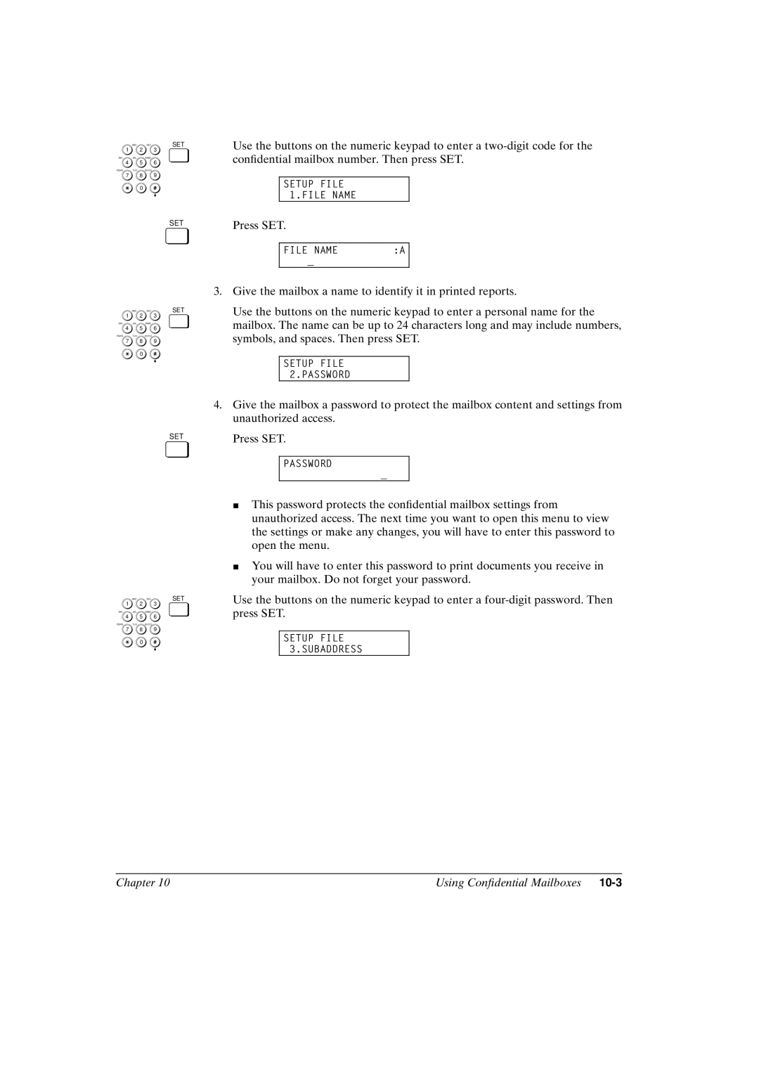 Canon FAX-L800 manual 10-3 