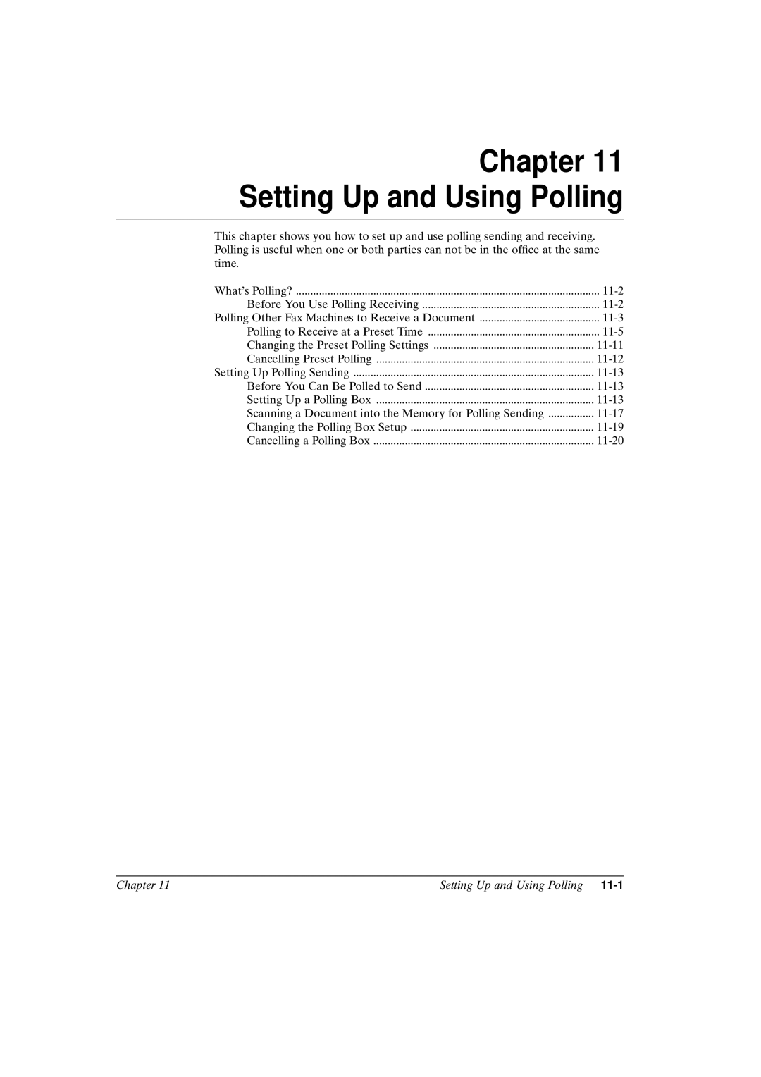 Canon FAX-L800 manual Setting Up and Using Polling 