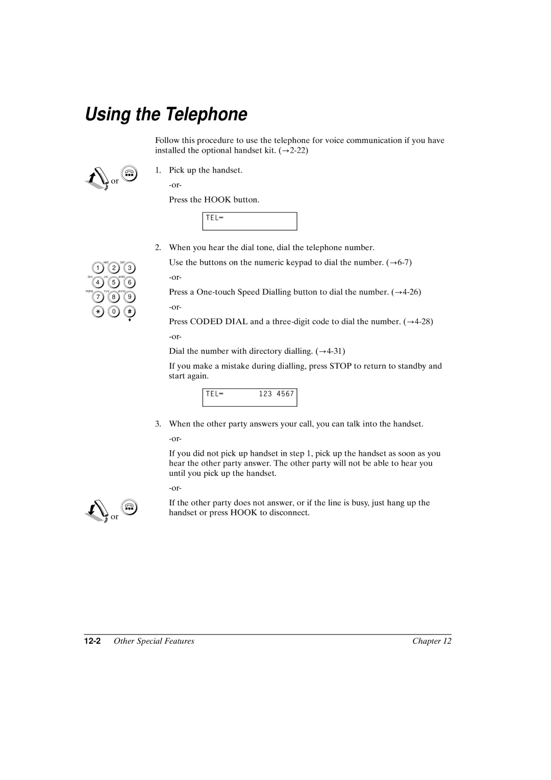 Canon FAX-L800 manual Using the Telephone 