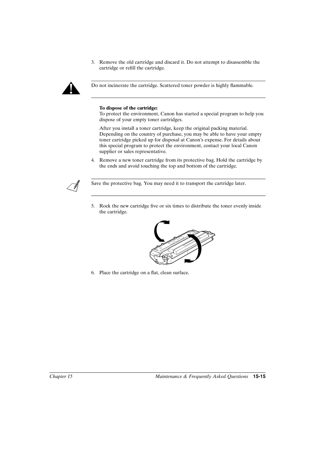 Canon FAX-L800 manual To dispose of the cartridge 