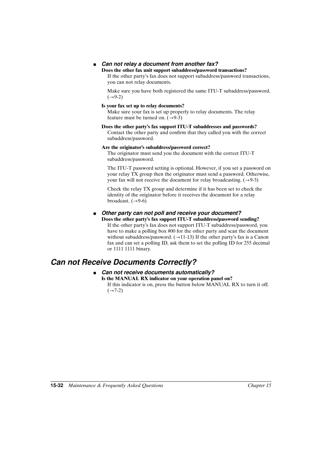 Canon FAX-L800 manual Can not Receive Documents Correctly?, Is your fax set up to relay documents? 