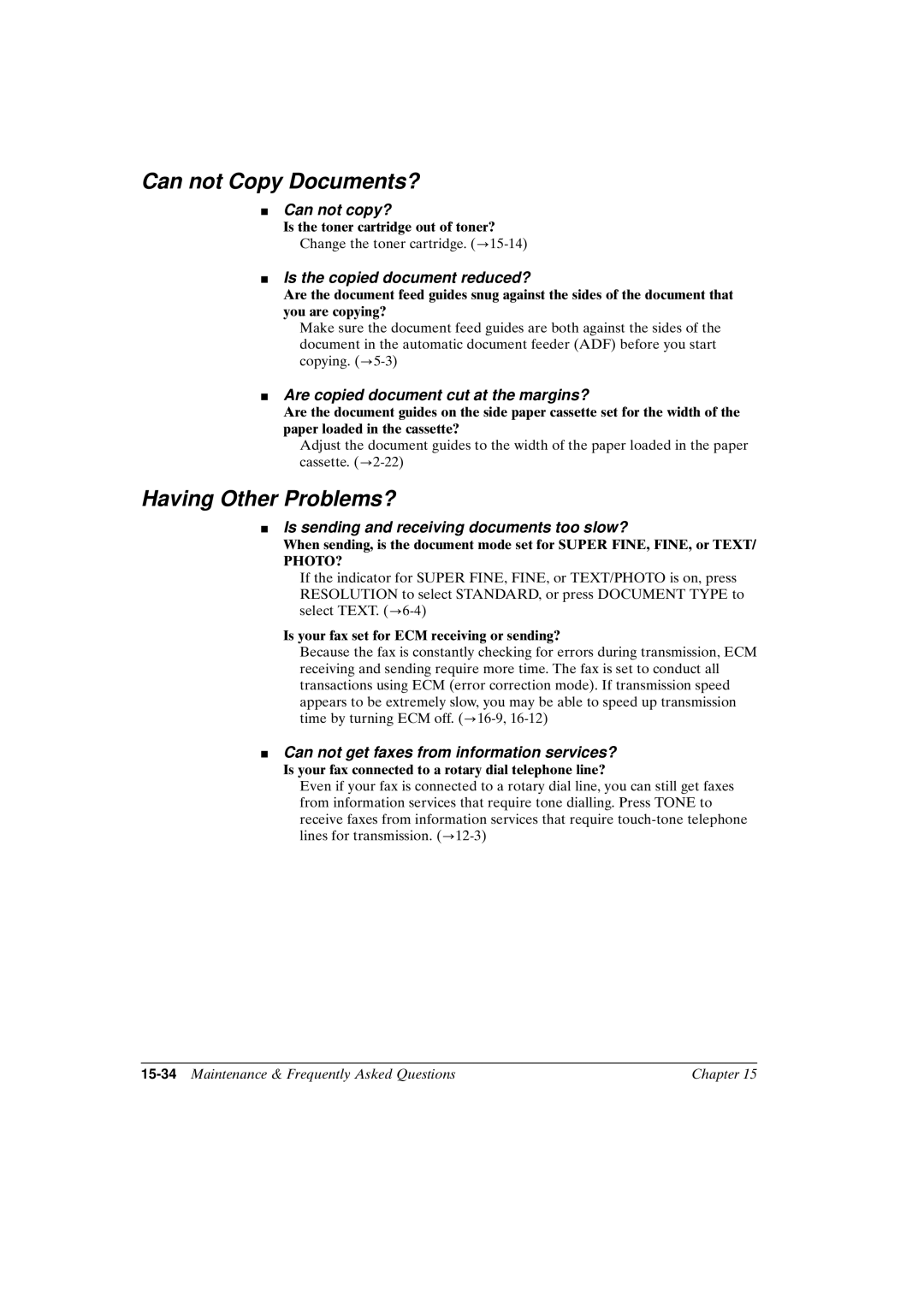 Canon FAX-L800 manual Can not Copy Documents?, Having Other Problems?, Photo? 