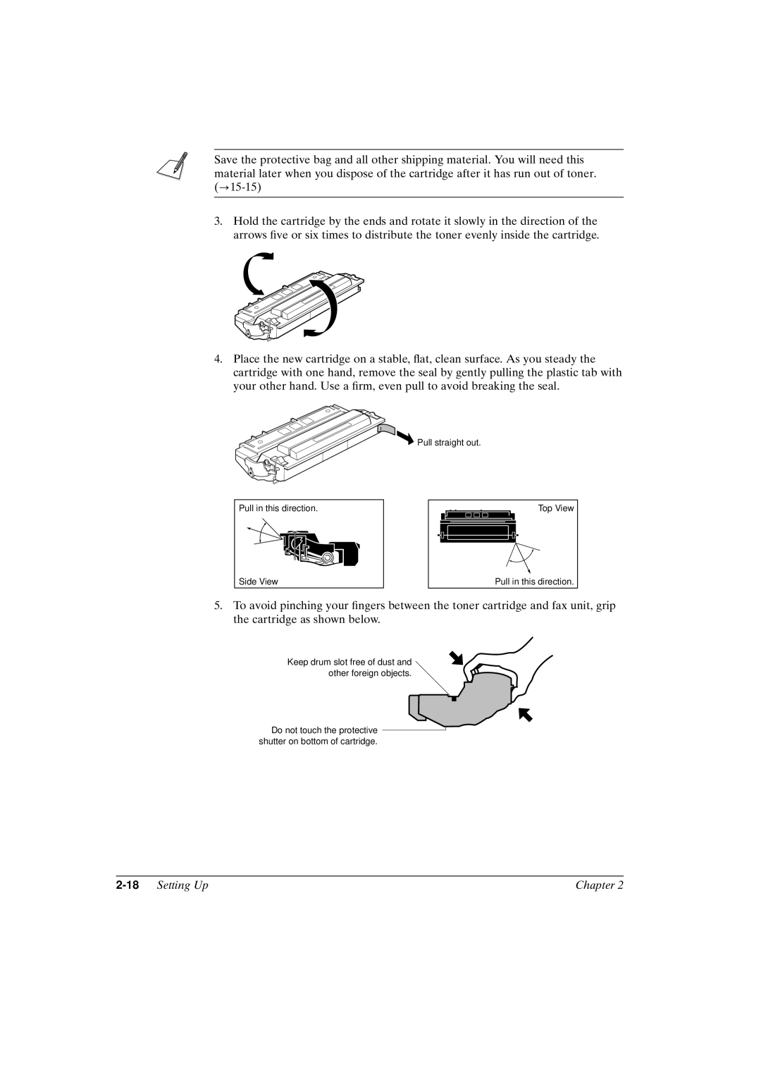 Canon FAX-L800 manual 18Setting Up Chapter 