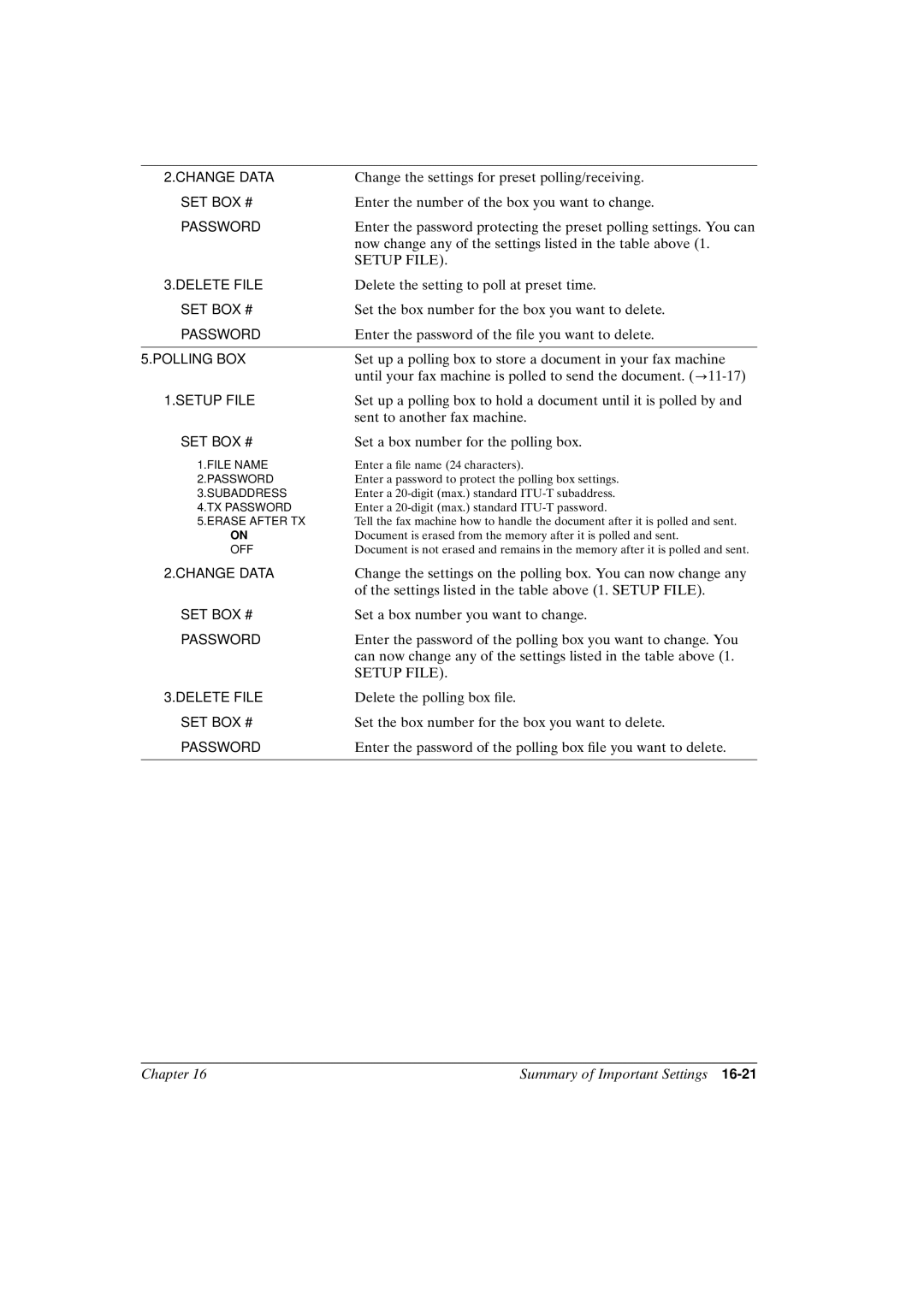 Canon FAX-L800 manual Polling BOX 