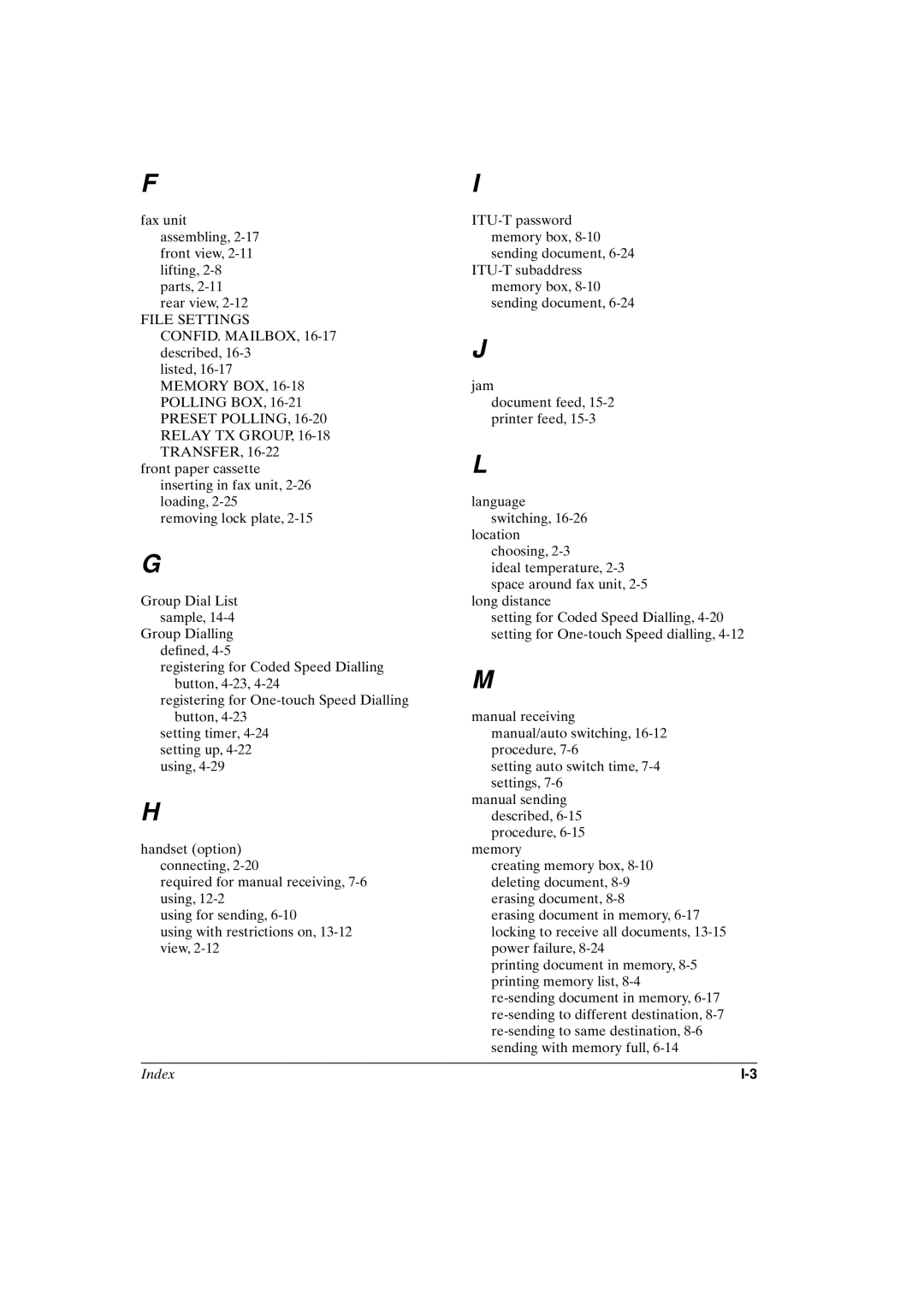 Canon FAX-L800 manual File Settings 