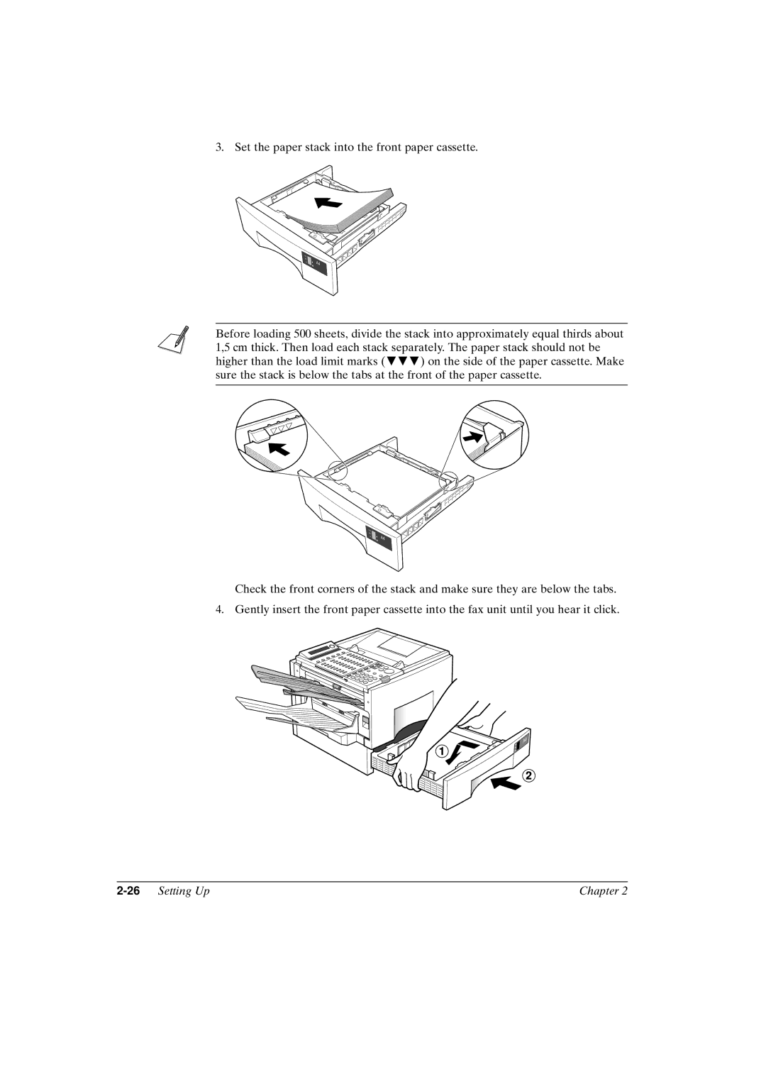 Canon FAX-L800 manual 26Setting Up Chapter 