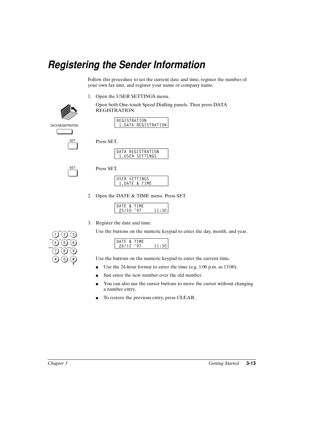 Canon FAX-L800 manual Registering the Sender Information 