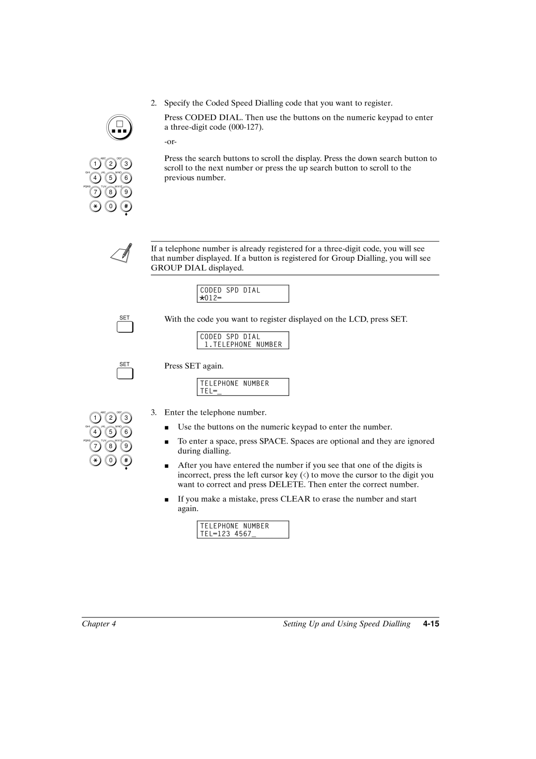 Canon FAX-L800 manual Coded SPD Dial *012= 