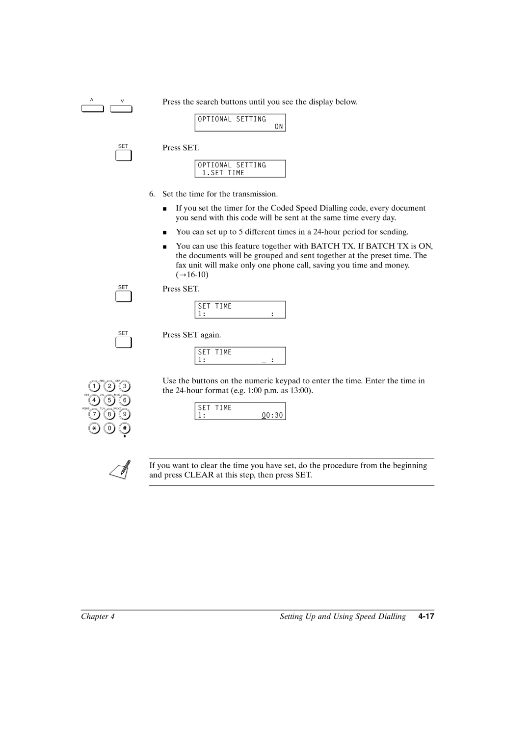 Canon FAX-L800 manual Press the search buttons until you see the display below 