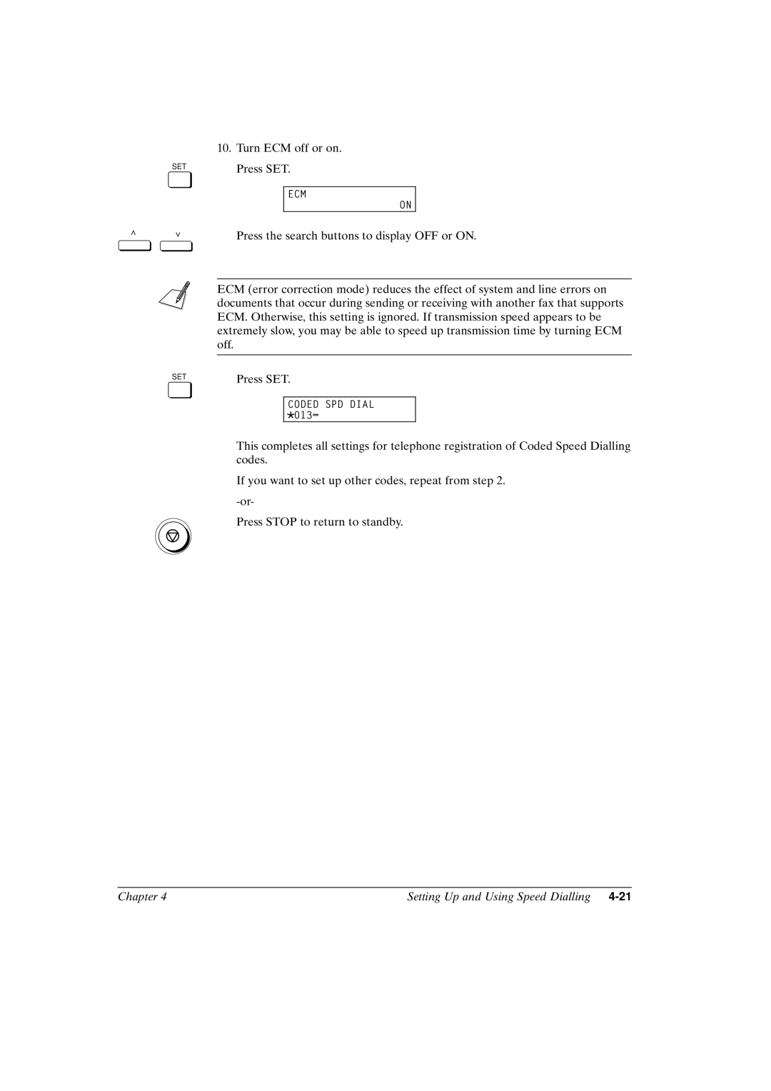 Canon FAX-L800 manual Coded SPD Dial *013= 