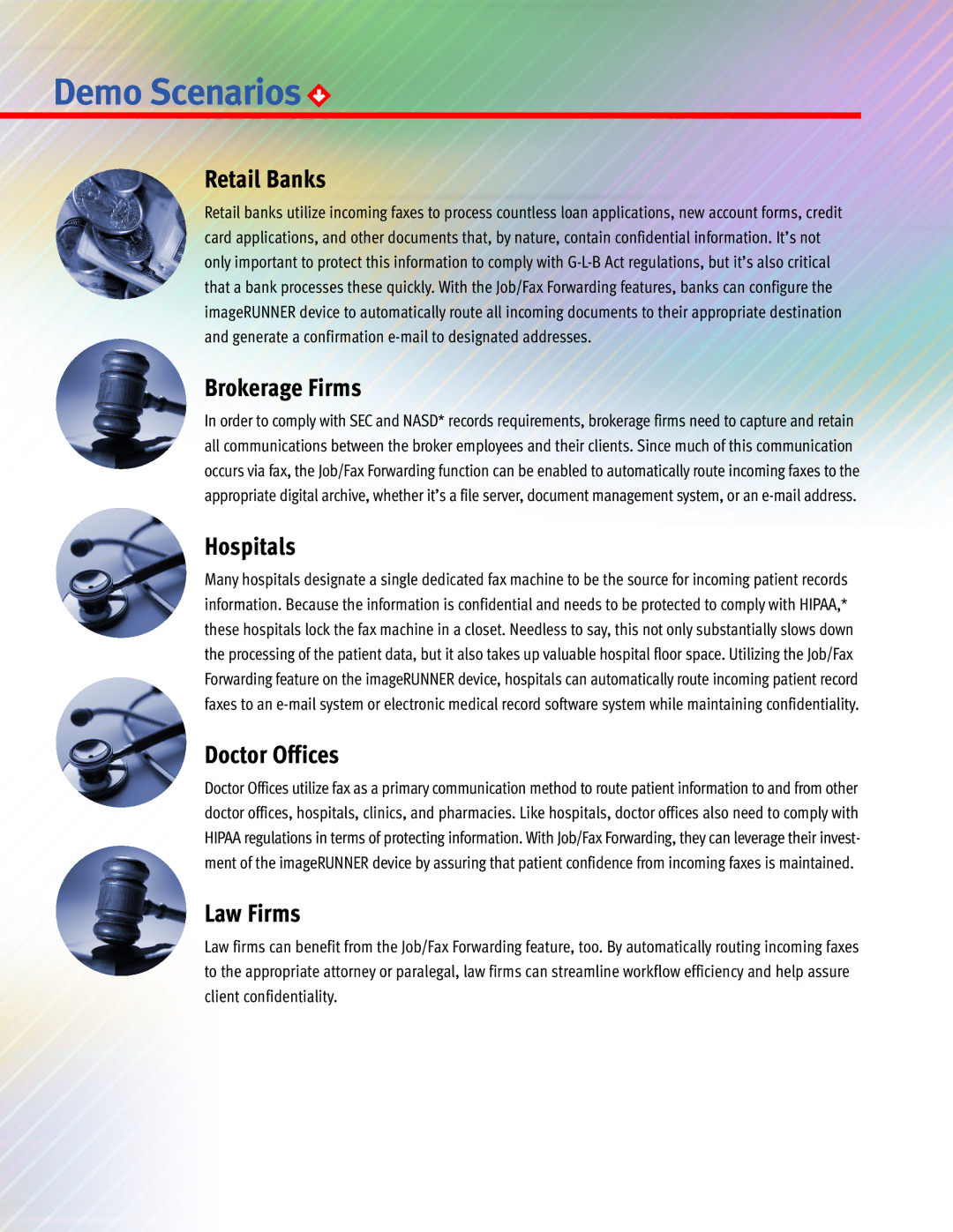 Canon Fax Machine manual Demo Scenarios 