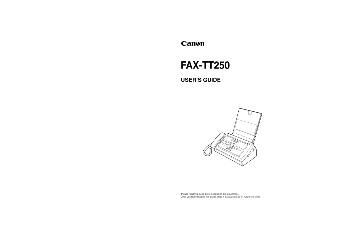 Canon FAX-TT250 manual 