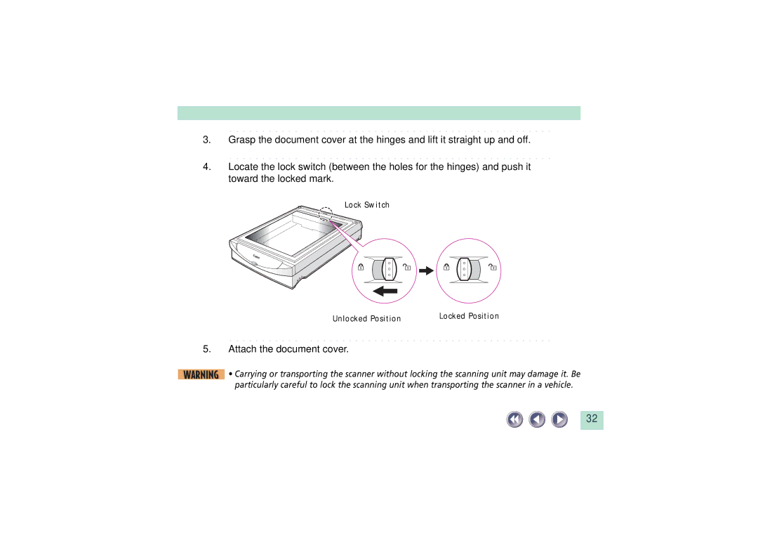 Canon FB1200S manual Attach the document cover 