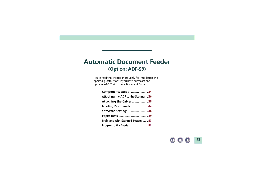 Canon FB1200S manual Automatic Document Feeder 