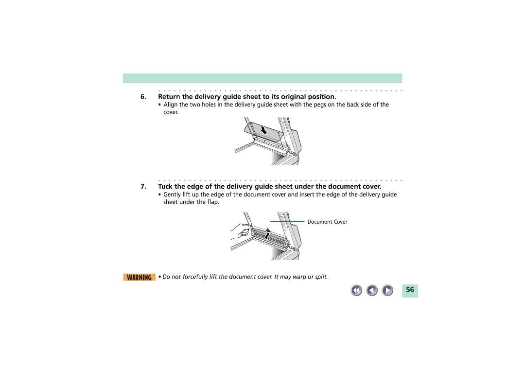 Canon FB1200S manual Return the delivery guide sheet to its original position 