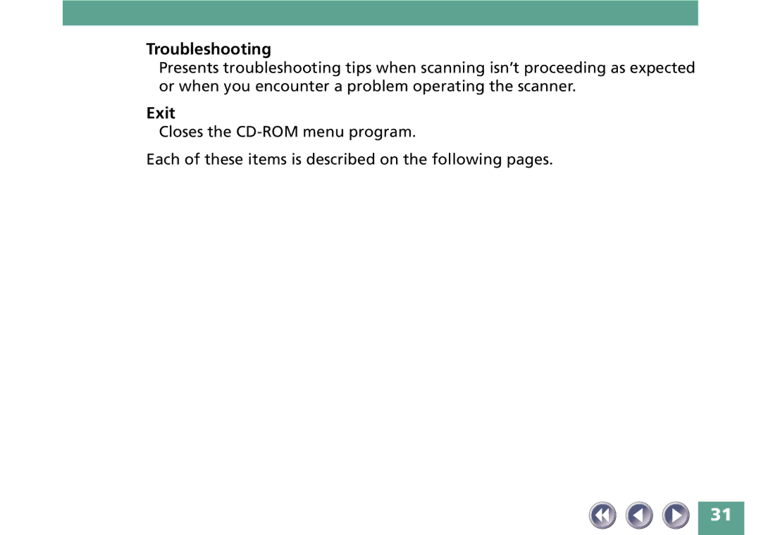 Canon FB330P/FB630P manual Troubleshooting, Exit 