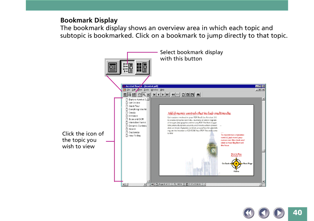 Canon FB330P/FB630P manual Bookmark Display 