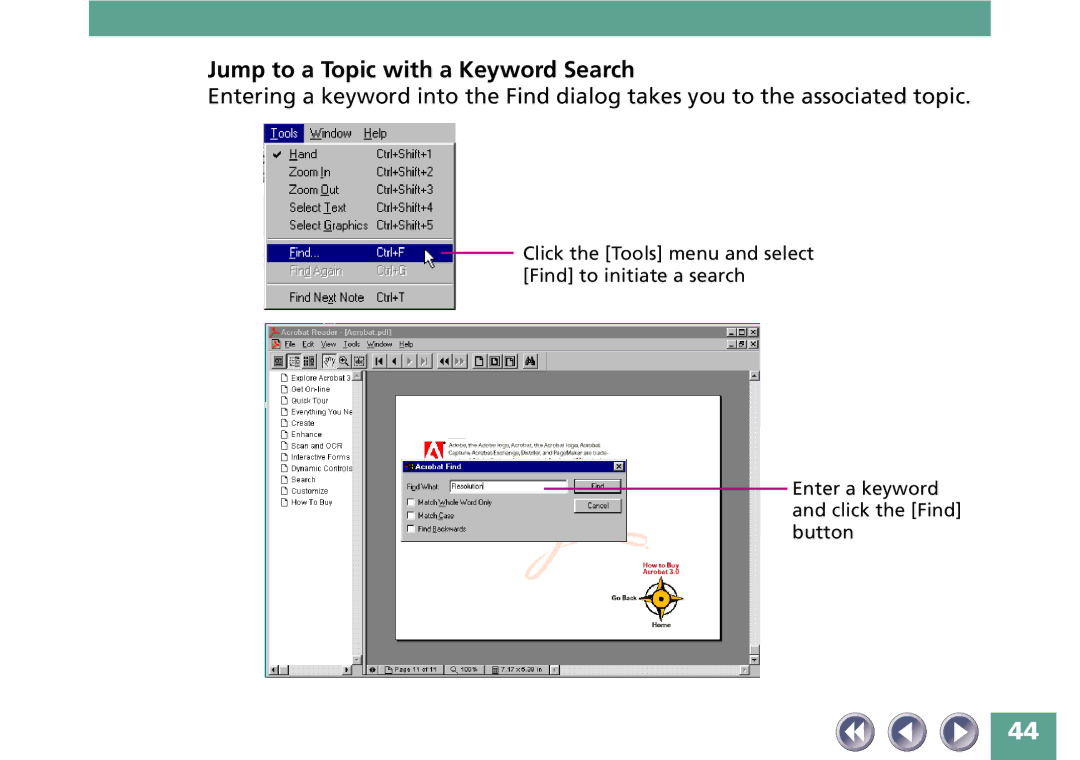 Canon FB330P/FB630P manual Jump to a Topic with a Keyword Search 