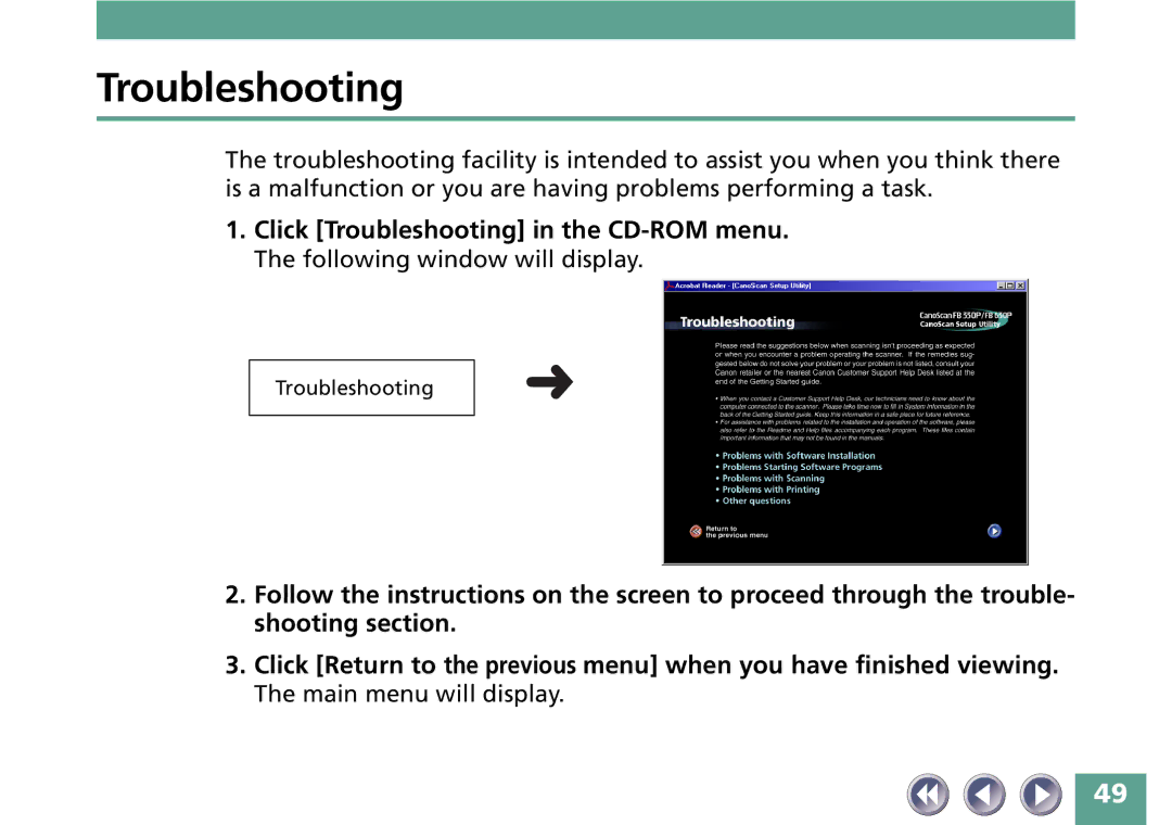 Canon FB330P/FB630P manual Troubleshooting 