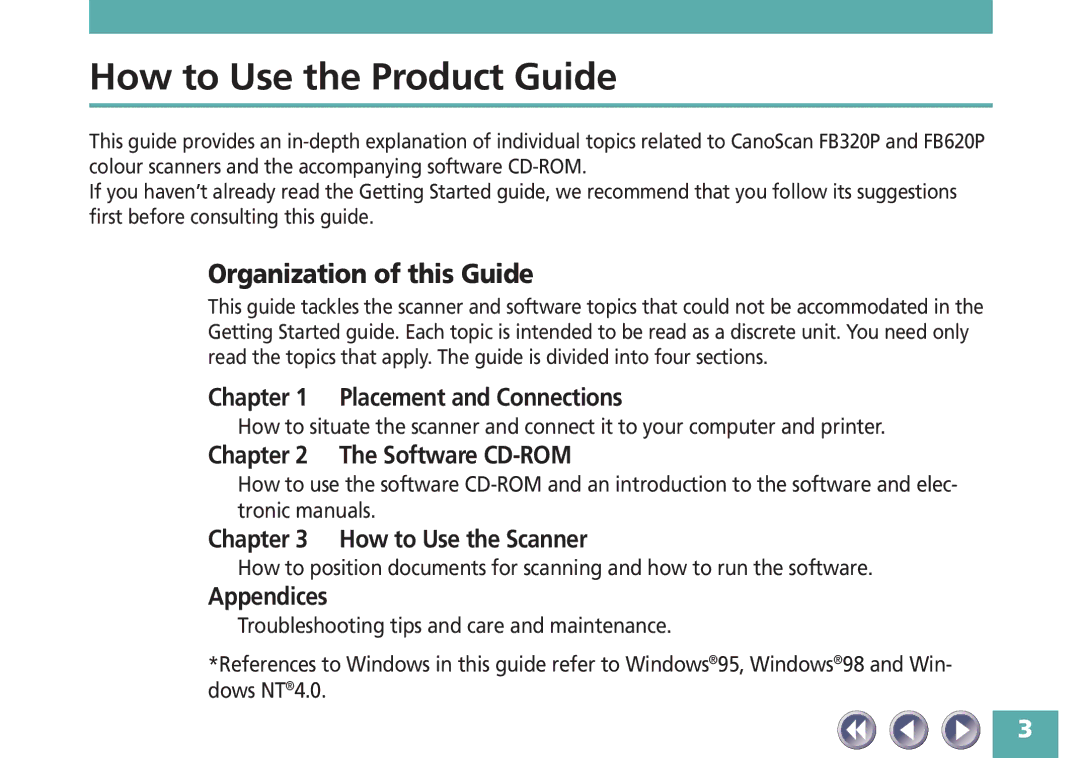 Canon FB320P, FB620P manual How to Use the Product Guide, Organization of this Guide 