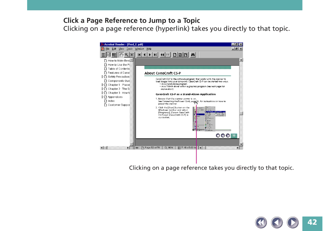 Canon FB620P, FB320P manual Click a Page Reference to Jump to a Topic 