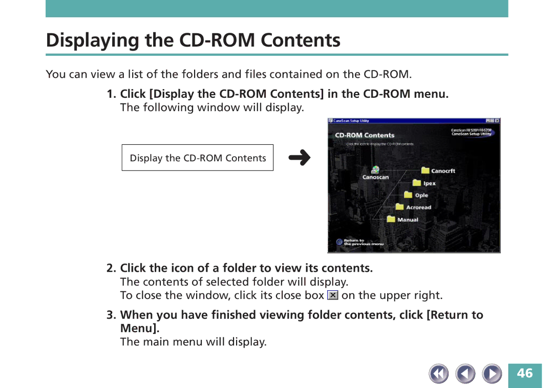 Canon FB620P, FB320P manual Displaying the CD-ROM Contents 