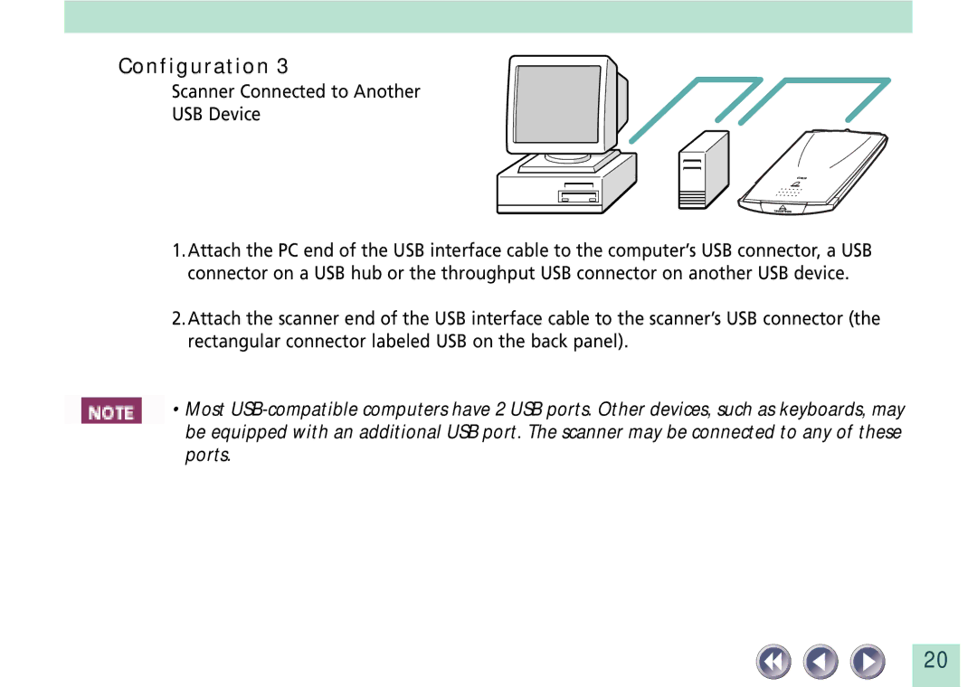 Canon FB620U manual Scanner Connected to Another USB Device 