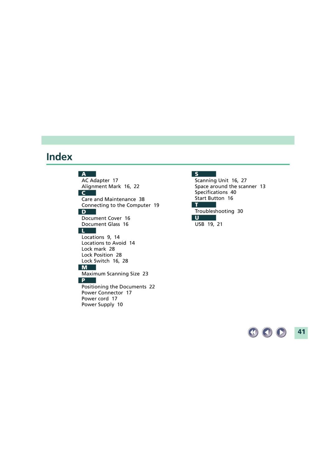 Canon FB620U manual Index 