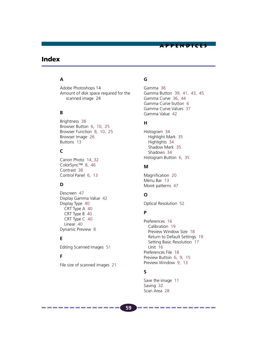 Canon FB630U/FB636U manual Index 